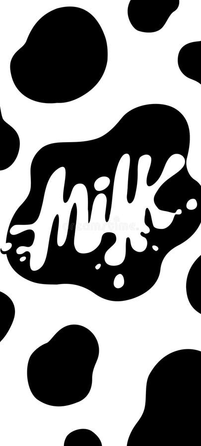 Trama di vacca in bianco e nero. confezionamento del latte fresco e di moda con struttura a vacca illustrazione di stock