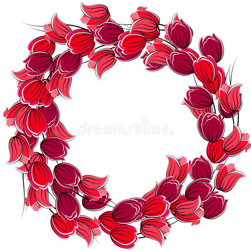 Trame blanc florale avec des tulipes illustration de vecteur Trame blanc florale avec des tulipes illustration de vecteur