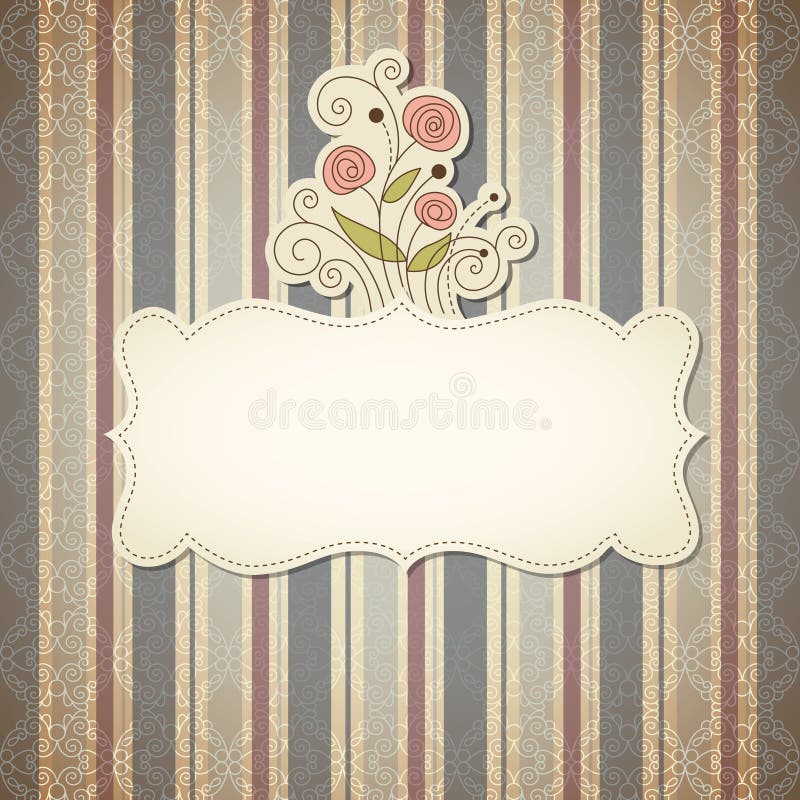 Trame de cru avec des fleurs illustration de vecteur Trame de cru avec des fleurs illustration de vecteur