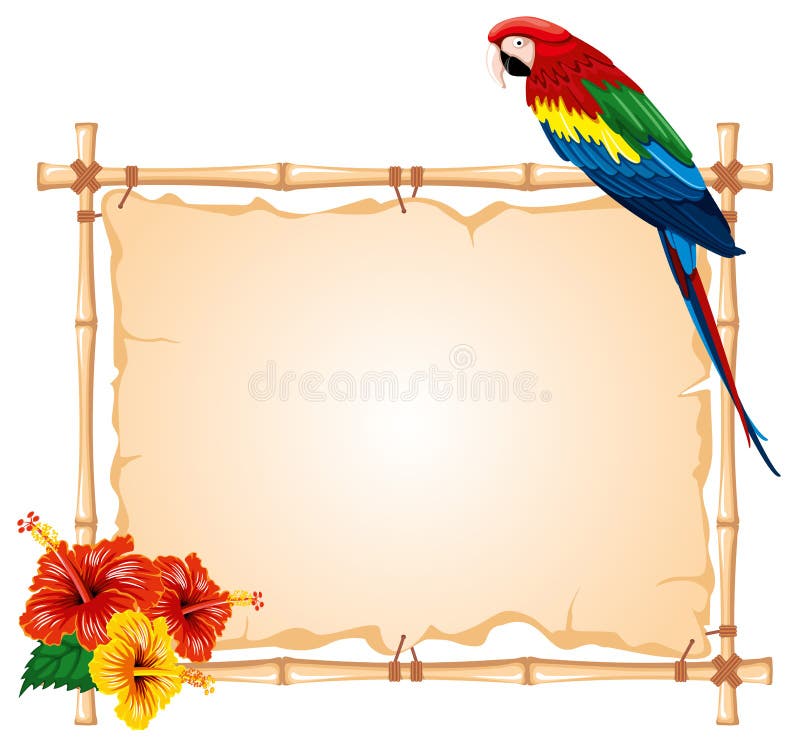 Trame de perroquet et de bambou illustration stock Trame de perroquet et de bambou illustration stock
