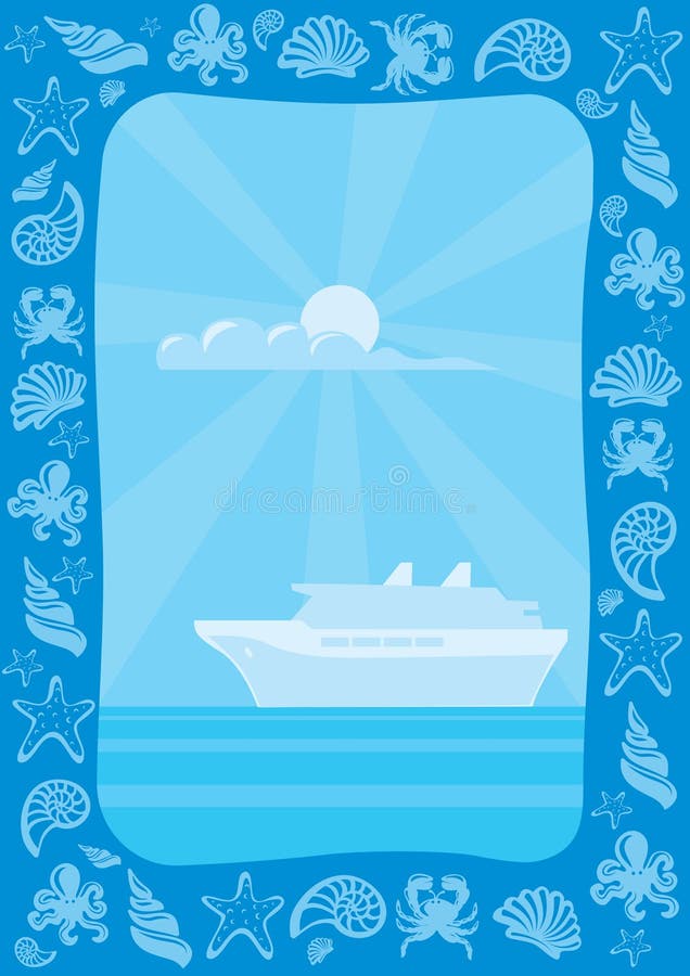 Trame de voyage en mer illustration stock Trame de voyage en mer illustration stock