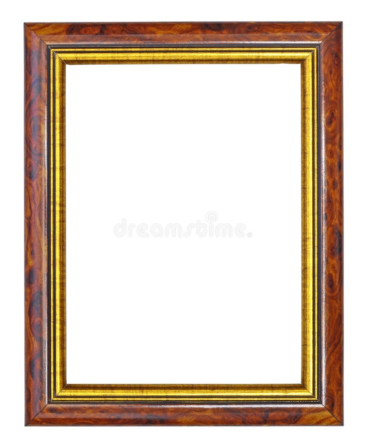 Trame en bois de Makha avec des bords d'or image libre de droits Trame en bois de Makha avec des bords d'or image libre de droits