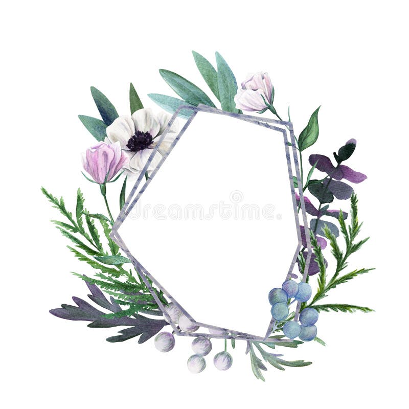 Trame florale Tiré par la main botanique d'aquarelle illustration stock Trame florale Tiré par la main botanique d'aquarelle illustration stock