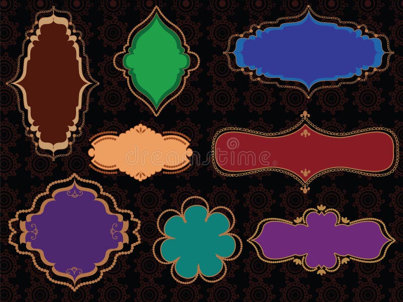 Trames colorées de henné illustration stock Trames colorées de henné illustration stock