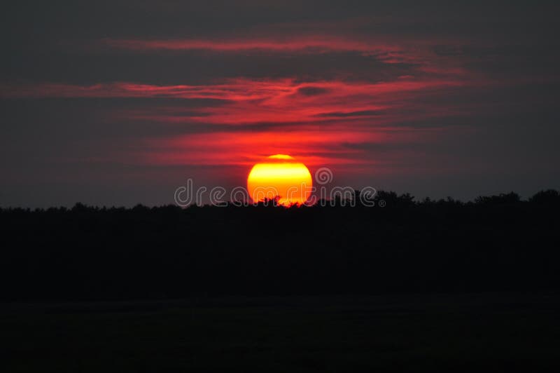 Tramonto al crepuscolo Nuova Inghilterra fotografia stock Tramonto al crepuscolo Nuova Inghilterra fotografia stock