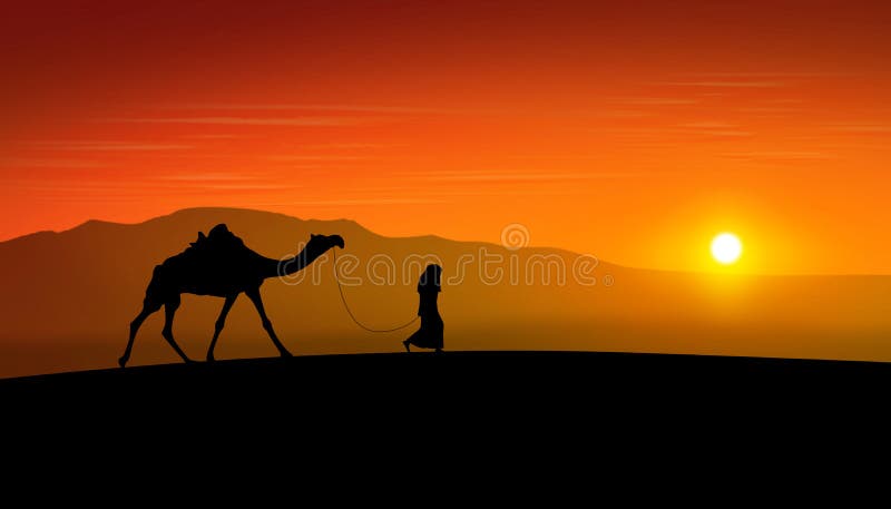 Tramonto del deserto royalty illustrazione gratis Tramonto del deserto royalty illustrazione gratis