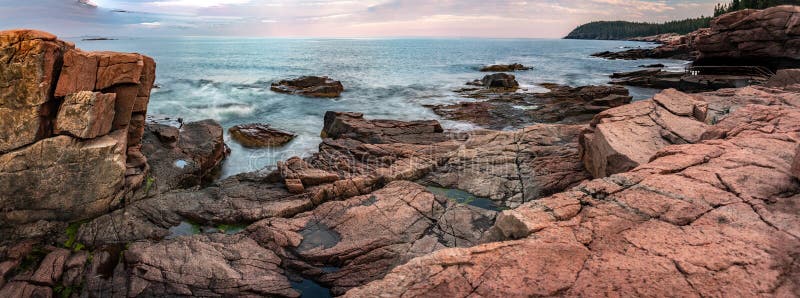 Tramonto nel parco nazionale di acadia immagine stock libera da diritti Tramonto nel parco nazionale di acadia immagine stock libera da diritti