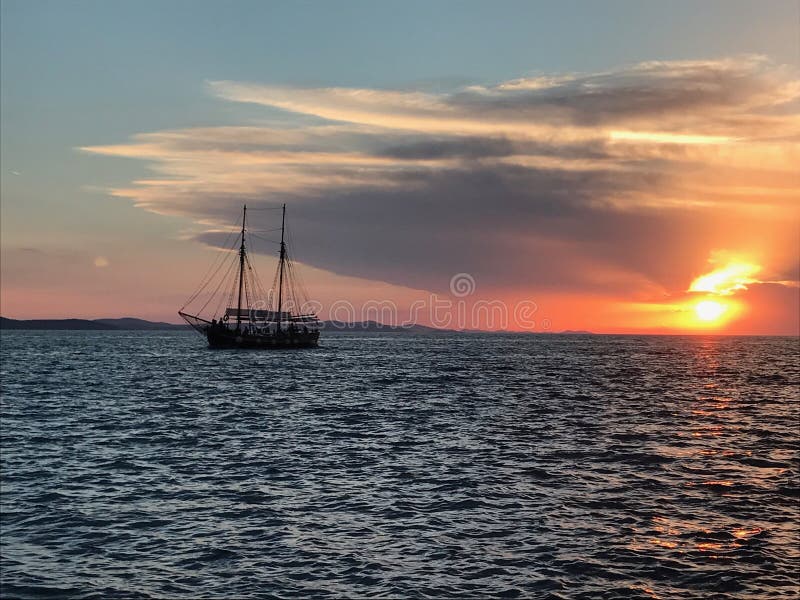 Tramonto Zadar fotografia stock Tramonto Zadar fotografia stock