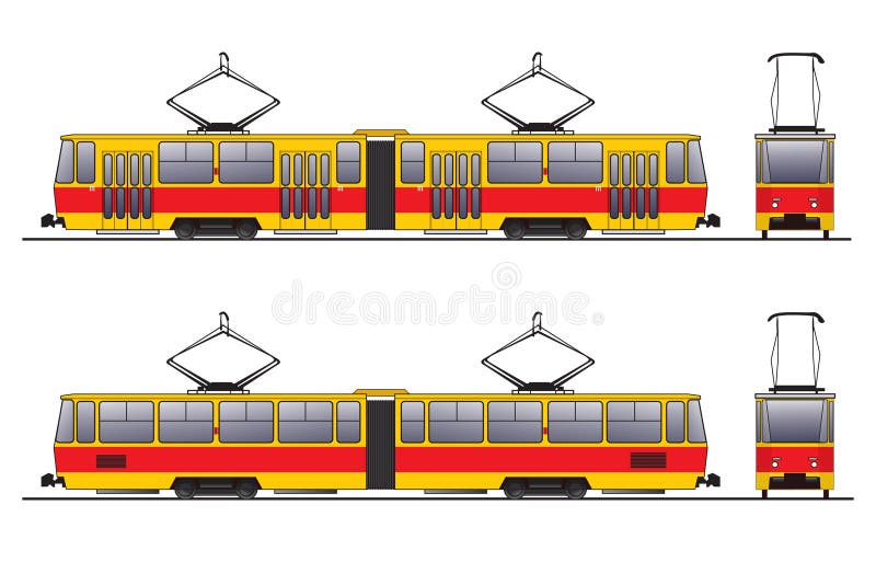 Tram scheme illustration over white background. Tram scheme illustration over white background