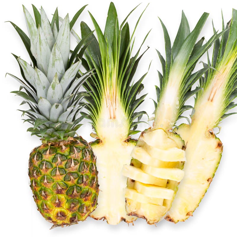 Tranches d'ananas frais, d'isolement sur le fond blanc photo stock Tranches d'ananas frais, d'isolement sur le fond blanc photo stock