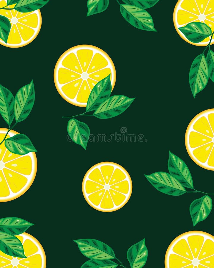 Tranches de citron avec des feuilles illustration libre de droits Tranches de citron avec des feuilles illustration libre de droits