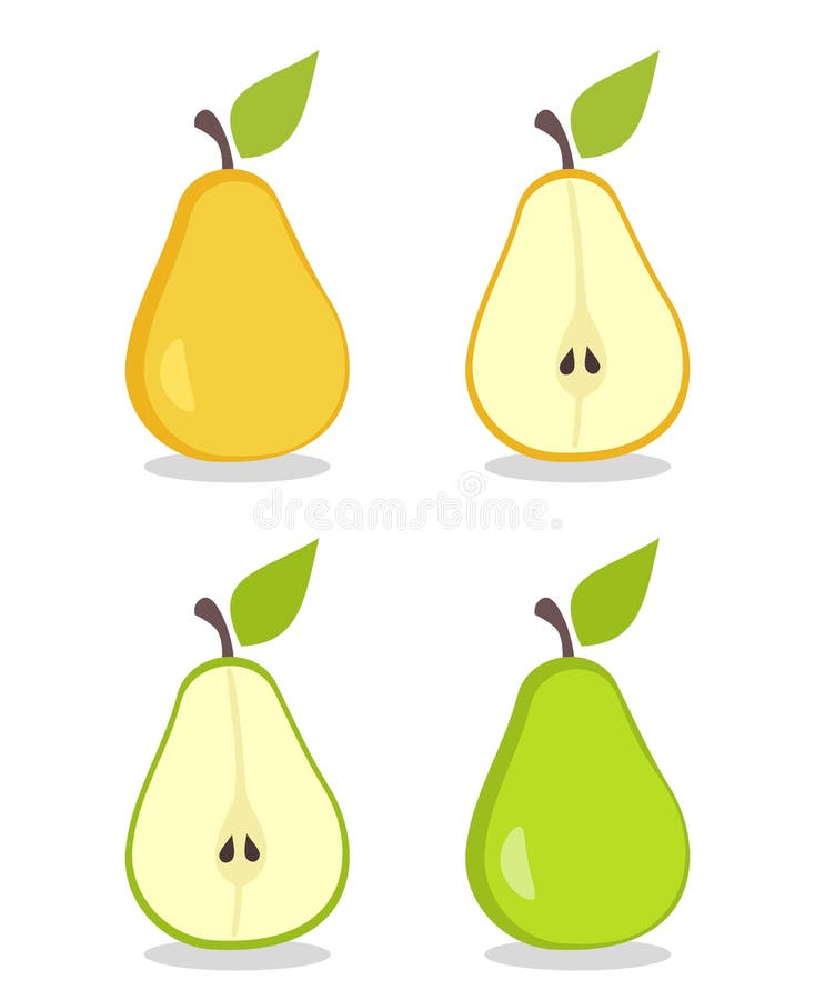 Tranches De Fruit De Poire De Bande Dessin E Et De Poire D Isolement Sur Le Fond Blanc Illustration De Vecteur Illustration Du Moderne Graines