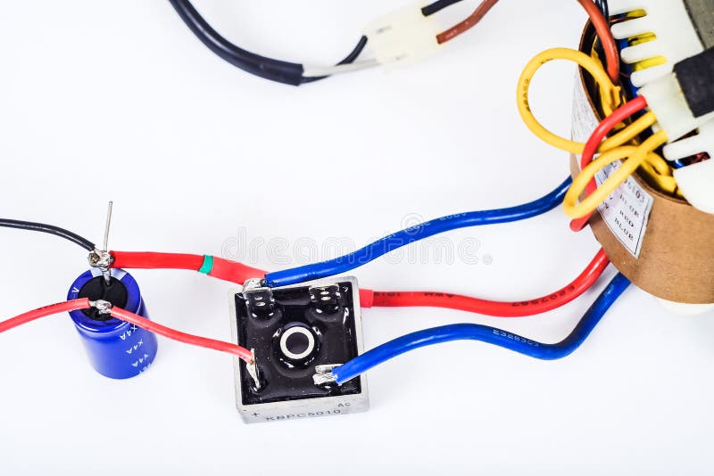 Tranfromer AC Power To DC Power with Diode Bridge Stock Image Circuit Diagram