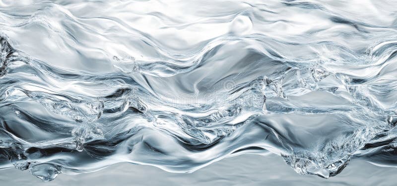 Tranquil abstract blue fluid motion, sleek and graceful swirling light effects, gentle gradient blending, and a stock photo