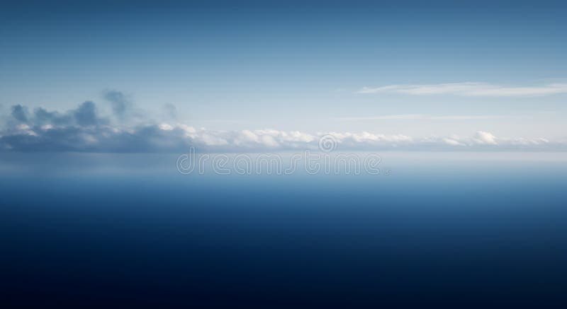 Tranquil blue ocean blending seamlessly with the soft celestial horizon royalty free illustration