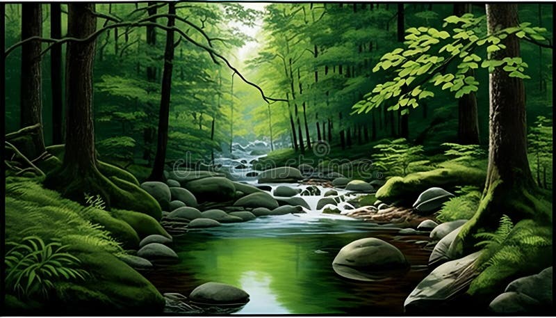 Tranquil Forest Stream: a Vision of Hope for Healing the Earth, Made