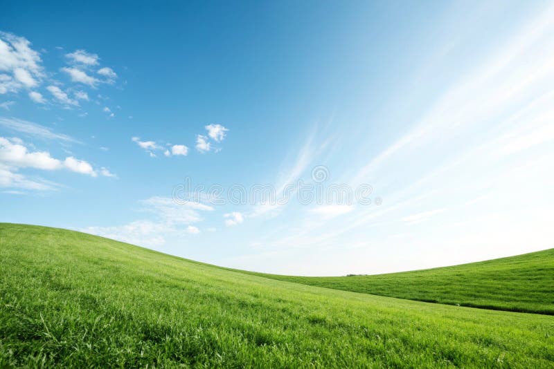 Simple Curved Blue and Green Horizon Background vector illustration