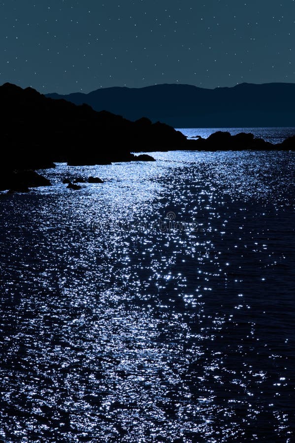 Tranquil rocky kerry starry night view