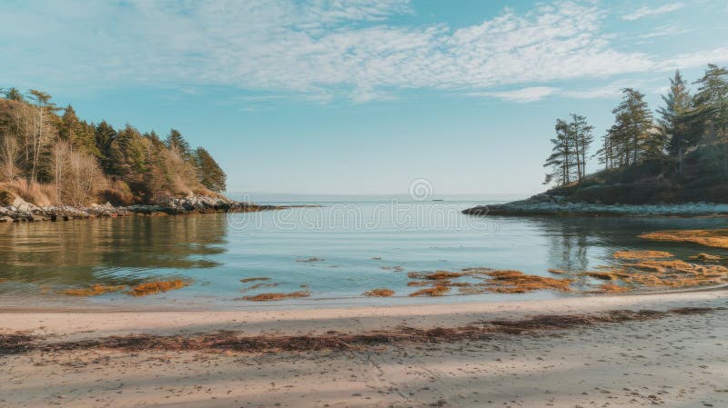 Tranquillità con spiaggia di sandy illustrazione di stock