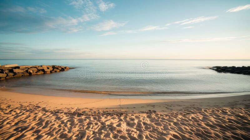 Tranquillità con spiaggia di sandy illustrazione di stock