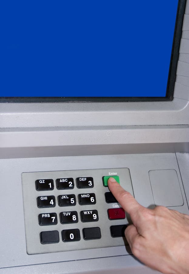 Transaction at an ATM royalty free stock photography