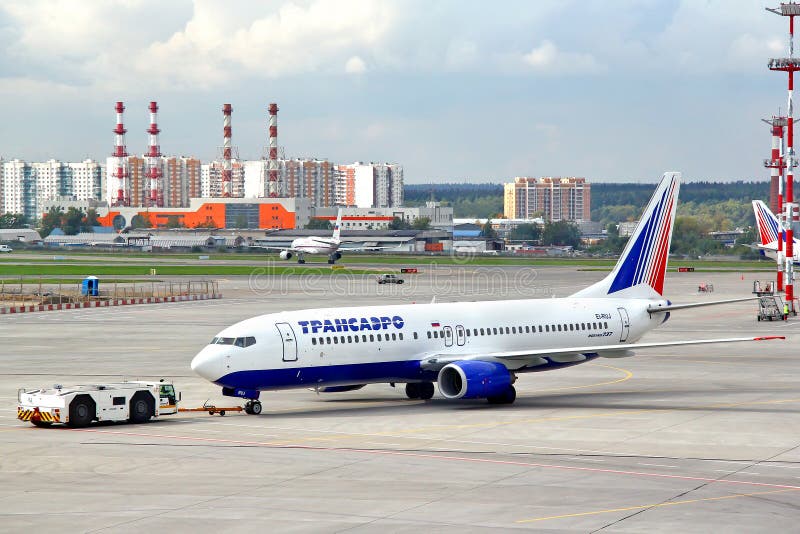Transaero Боинг 737 стоковые изображения Transaero Боинг 737 стоковые изображения
