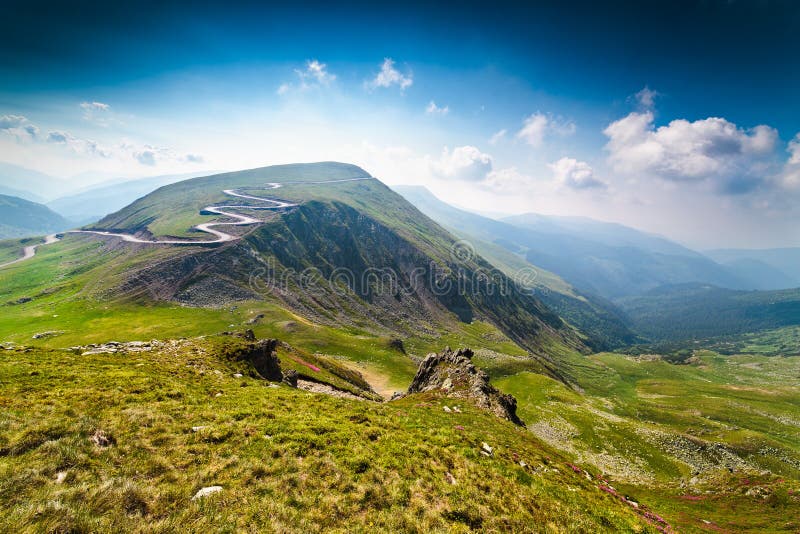 Landscape with Transalpina road and Urdele peak of Parang mountains in Romania. Transalpina stock images, royalty-free photos and pictures