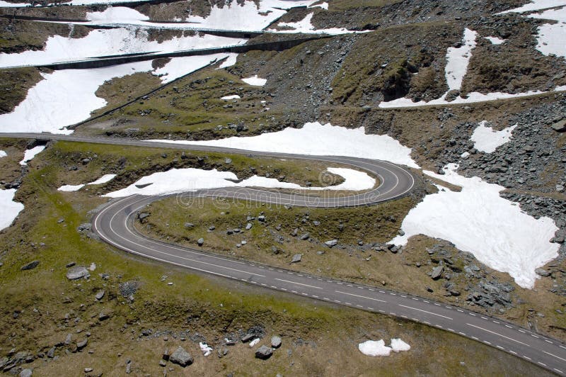 The Transfagarasan winding road in Romania