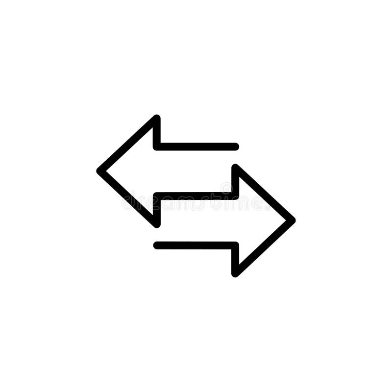 Transfer arrows icon, left and right arrows symbol