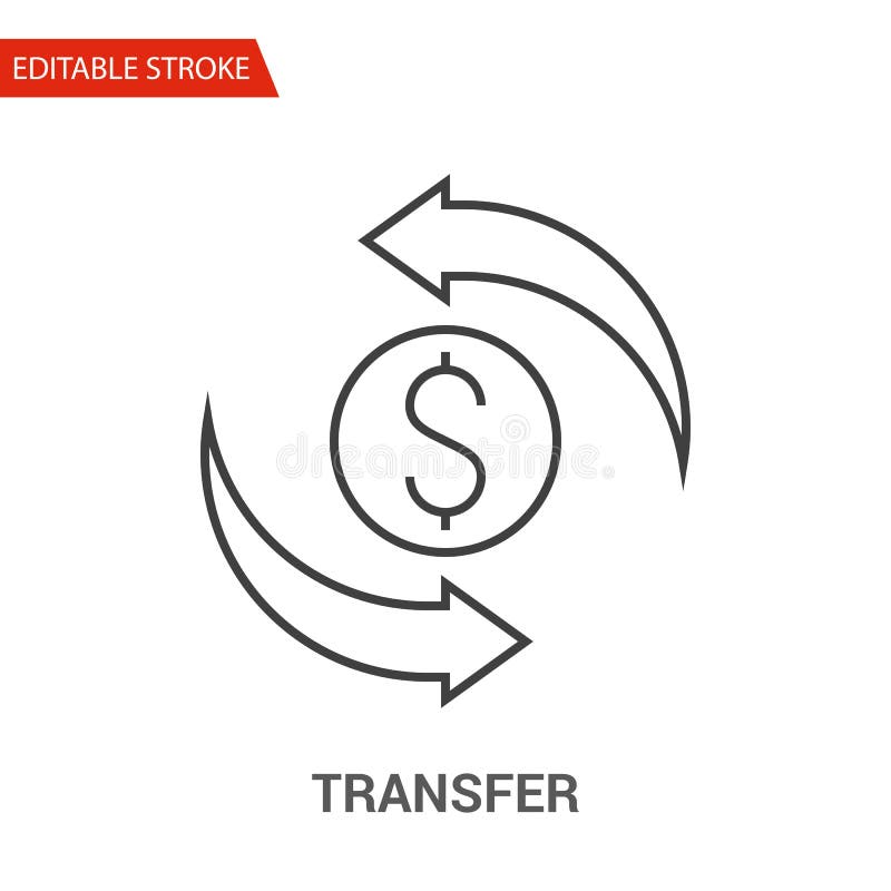 Transfer Icon. Thin Line Vector Illustration Stock Vector