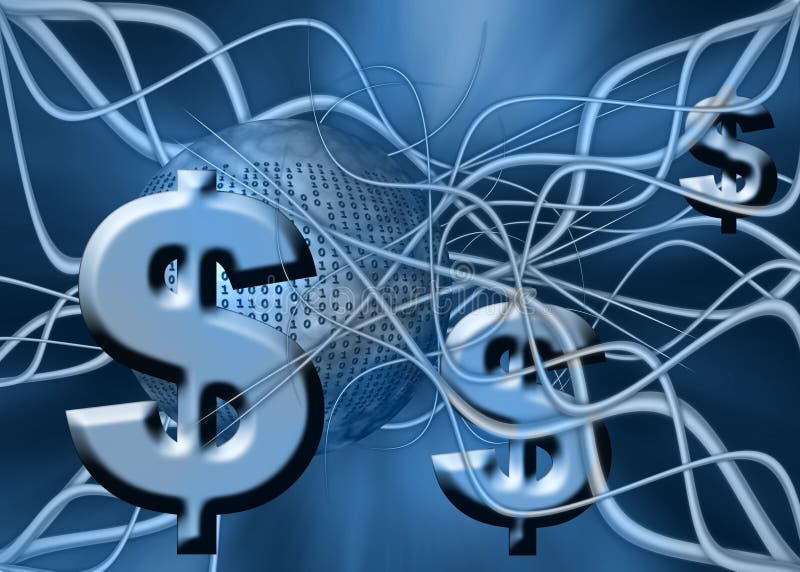 Transferencia monetaria del dólar. stock de ilustración