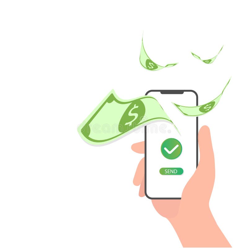 Transferência de pagamento por telefone celular transações financeiras transferências monetárias através de sistemas móveis ilust ilustração do vetor Transferência de pagamento por telefone celular transações financeiras transferências monetárias através de sistemas móveis ilust ilustração do vetor