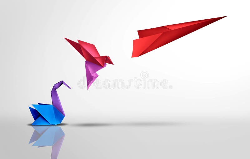 Red Origami Paper Bird Stock Photo, Picture and Royalty Free Image