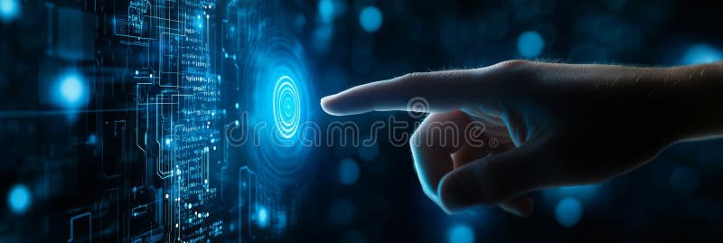 Transformare digitală care atinge ecranele virtuale pentru schimb de date și conectivitate îmbunătățite vector illustration