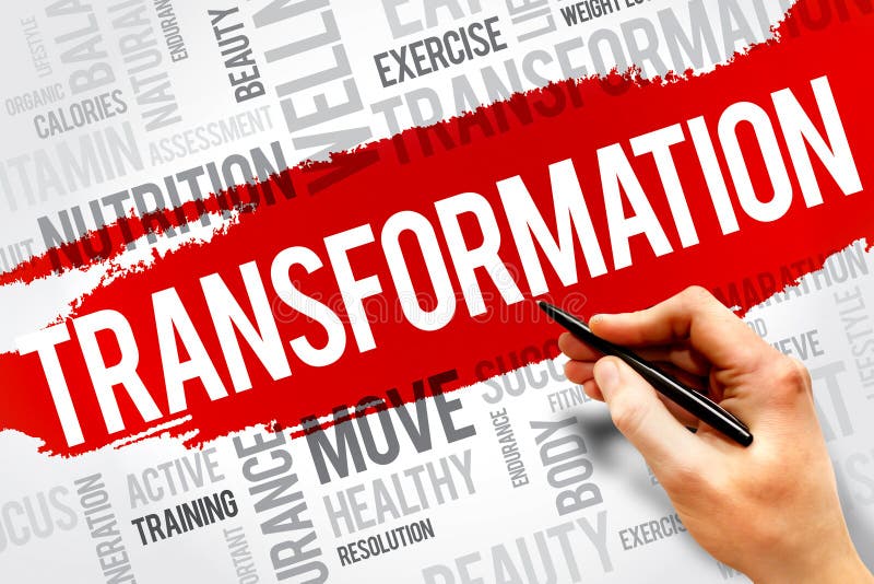 TRANSFORMATION word cloud, fitness, sport, health concept