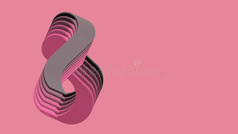 Transformation d'élément 3d abstrait sur fond rose illustration de vecteur
