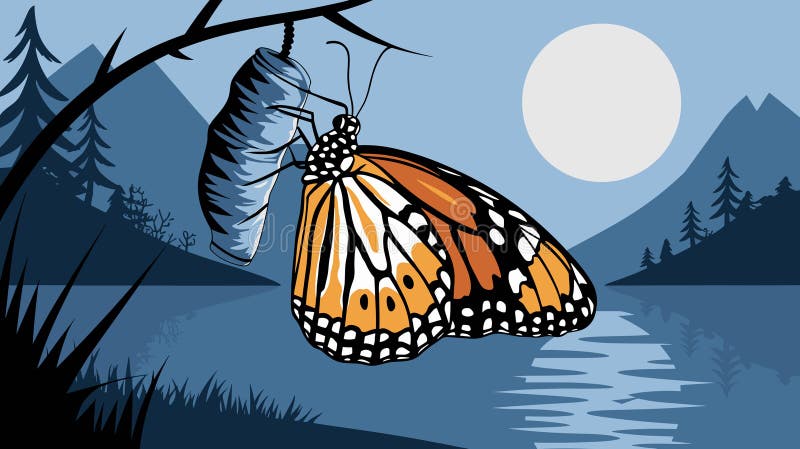 Transformative Beauty of Nature: a Butterfly Emerges from Its Chrysalis ...