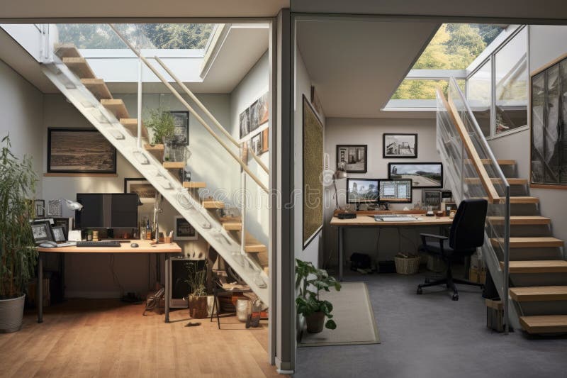 Transforming a small home space into a workplace AI generated. Transforming a small home space into a workplace AI generated