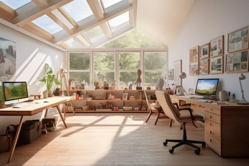 Transforming a small home space into a workplace AI generated. Transforming a small home space into a workplace AI generated