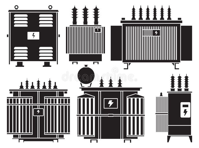 Transformer Vector Installation On White Background Isolated Black