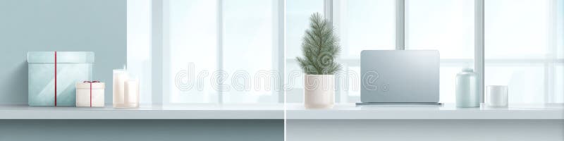 Transforming a simple setup into a vibrant holiday decor space with festive elements and cheerful design royalty free stock photos