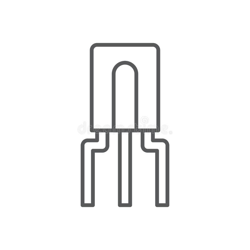 Transistor Chip Vector Icon Symbol Electronic Component Isolated on