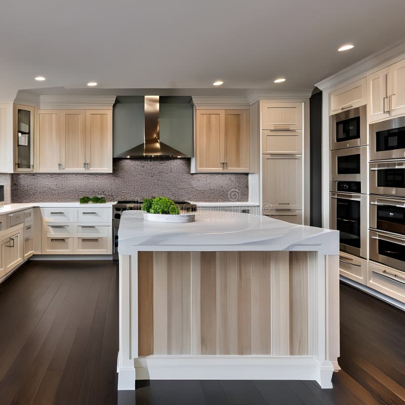 8 a Transitionalstyle Kitchen with a Mix of White and Wood Finishes, a