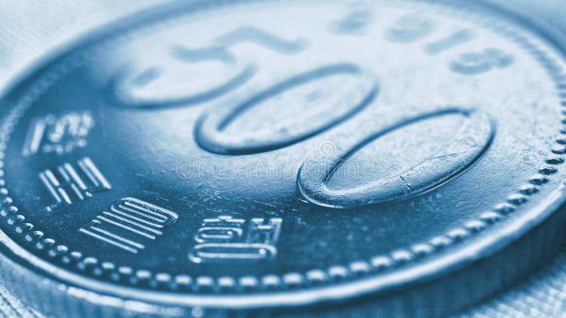 Translation: Bank of Korea. 500 Won Coin Close-up Stock Image - Image of  finance, five: 219409379