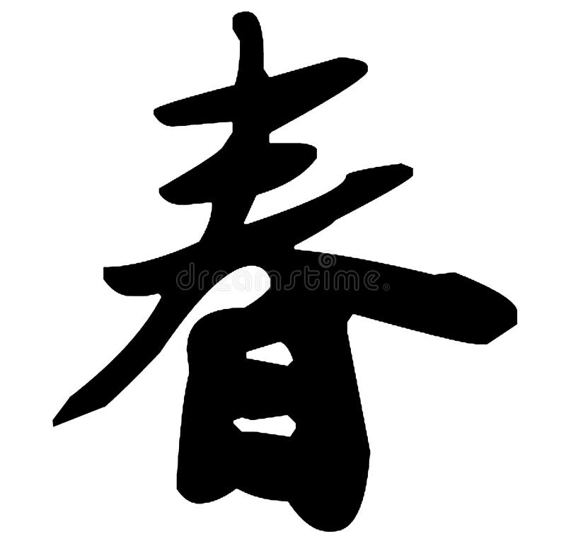 Chinese Calligraphy Translation Spring Spring Season Stock chinese-calligraphy-translation-spring-spring-season-stock