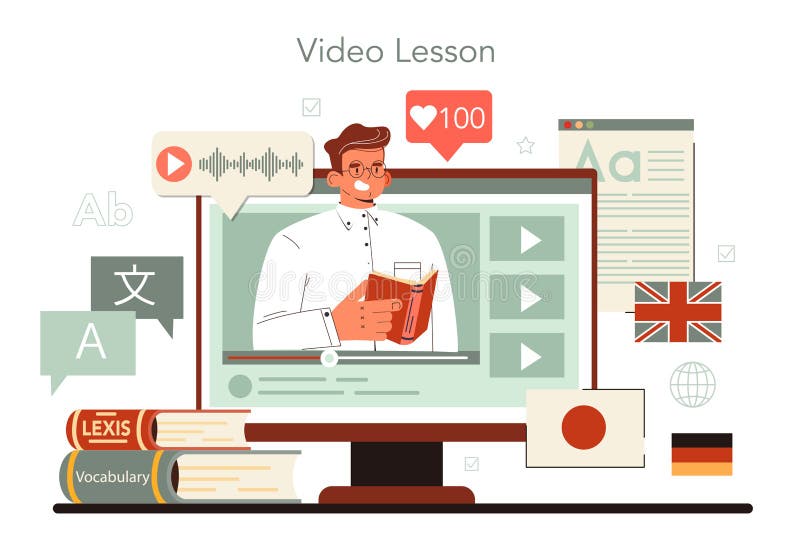 Translator Online Service or Platform. Linguist Translating Document