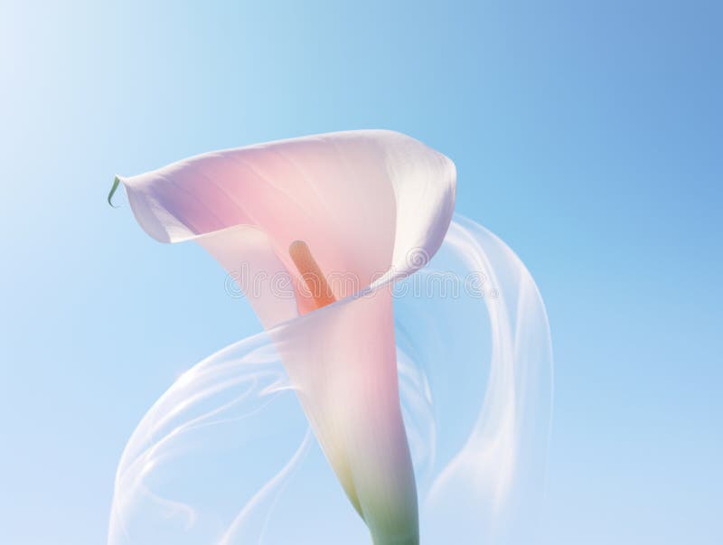 Translucent Calla Lily with a Soft Smoke Effect. Stock Photo Image of