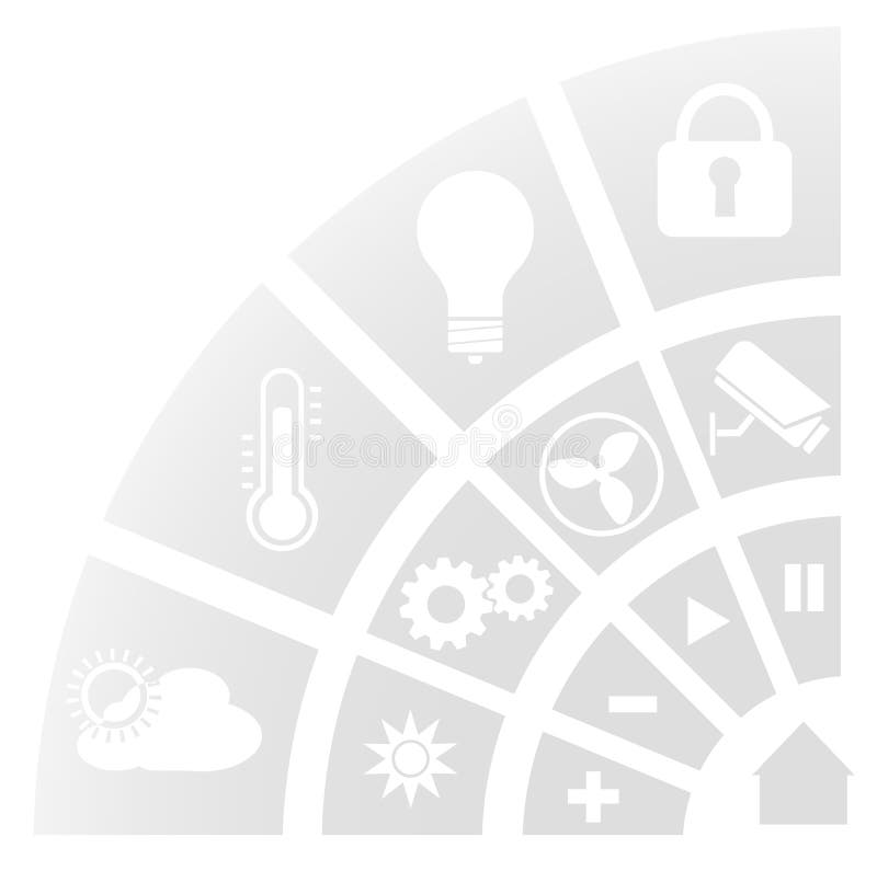 Translucent circular smart home automation interface vector illustration