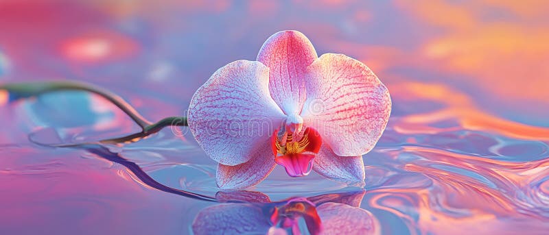 Translucent Orchid Featuring Etched Fractal Designs stock illustration