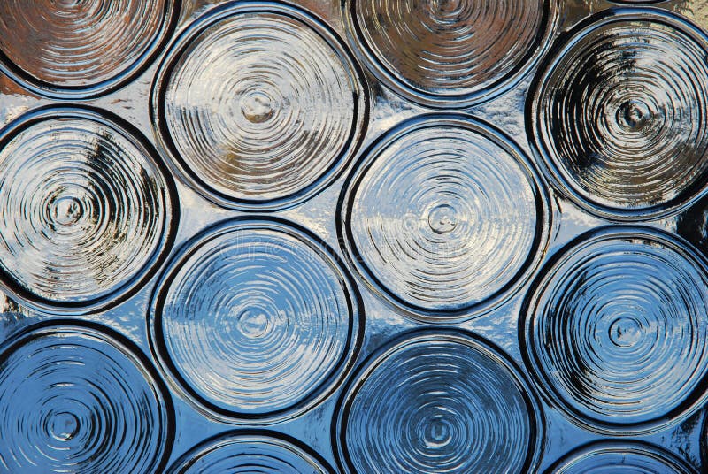 Closeup view of the circle patterened glass. Window color reflection background stock images, royalty-free photos and pictures